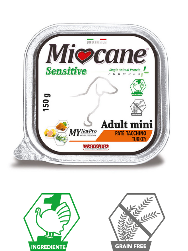 Монопротеиновые беззерновые консервы для собак Morando MioCane Sensitive Monoprotein, индейка 150 g
Монопротеиновые беззерновые консервы для собак Morando MioCane Sensitive Monoprotein, индейка 150 g