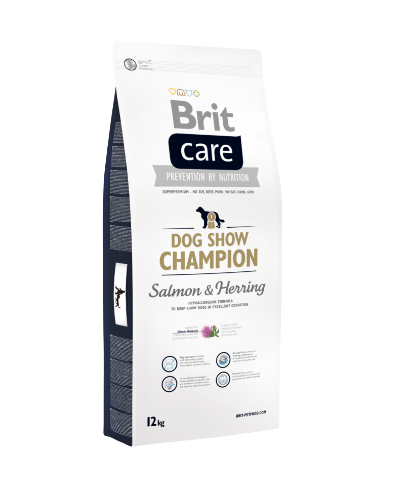 Сухой корм для выставочных собак Brit Care Dog Show Champion Salmon & Herring с лососем и сельдью 12 кг
Сухой корм для выставочных собак Brit Care Dog Show Champion Salmon & Herring с лососем и сельдью 12 кг
