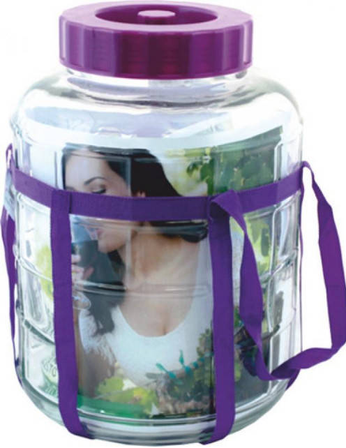 Бутыль стеклянный для вина с гидрозатвором 12л