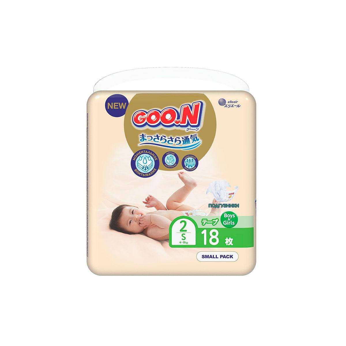 Подгузники GOO.N Premium Soft для детей 4-8 кг (размер 2(S), на липучках, унисекс, 18 шт)
Подгузники GOO.N Premium Soft для детей 4-8 кг (размер 2(S), на липучках, унисекс, 18 шт)