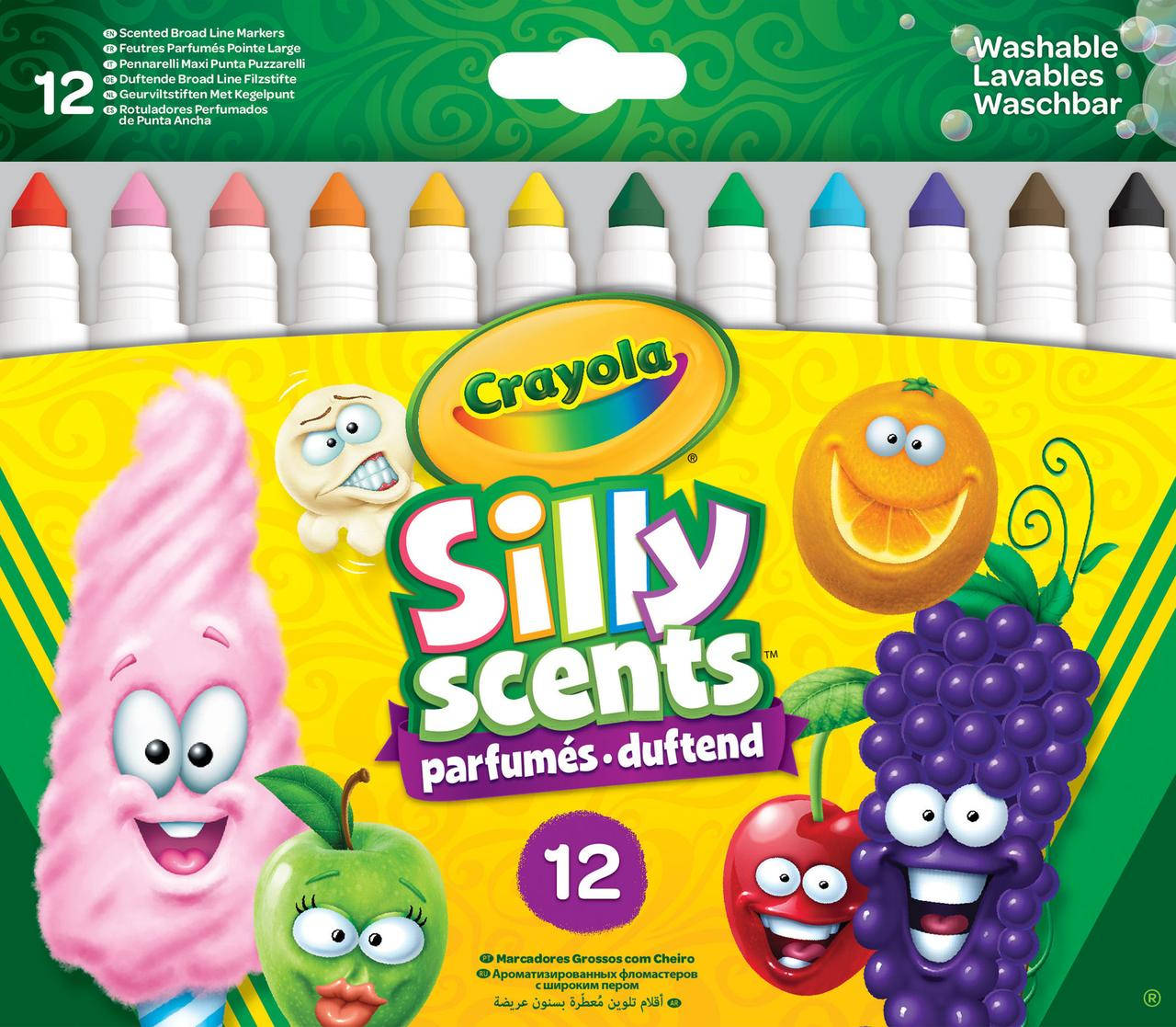 Silly Scents Crayola Набор фломастеров, широкая линия (washable) с ароматом, 12 шт
Silly Scents Crayola Набор фломастеров, широкая линия (washable) с ароматом, 12 шт