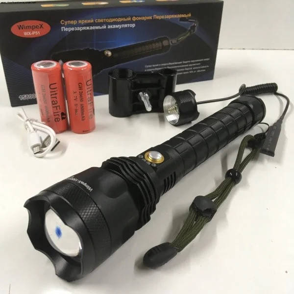 Подствольный фонарь WimpeX WX-P51 158000W zoom + microUSB (с выносной кнопкой и креплением), Черный
Подствольный фонарь WimpeX WX-P51 158000W zoom + microUSB (с выносной кнопкой и креплением), Черный