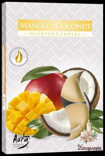Свечи чайные ароматические (таблетки) Mango-coconut, Белый
