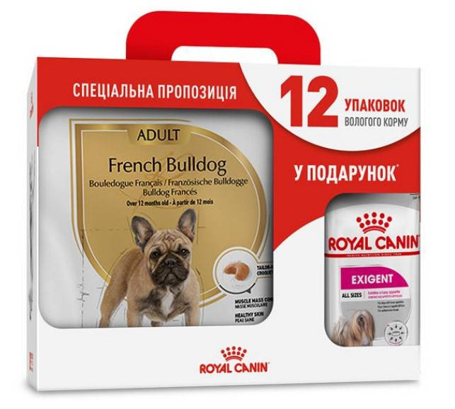 Royal Canin French Bulldog Adult 3 кг корм для французского бульдога + 12 паучей в подарок
Royal Canin French Bulldog Adult 3 кг корм для французского бульдога + 12 паучей в подарок