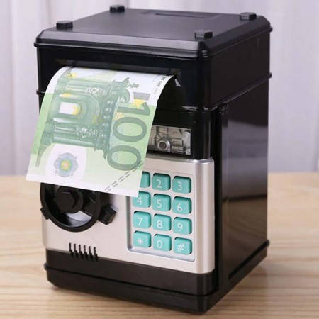 Электронный сейф копилка Number Bank "Банкомат" детский подарок с кодовым замком и купюроприёмником, Зелёный
Электронный сейф копилка Number Bank "Банкомат" детский подарок с кодовым замком и купюроприёмником, Зелёный