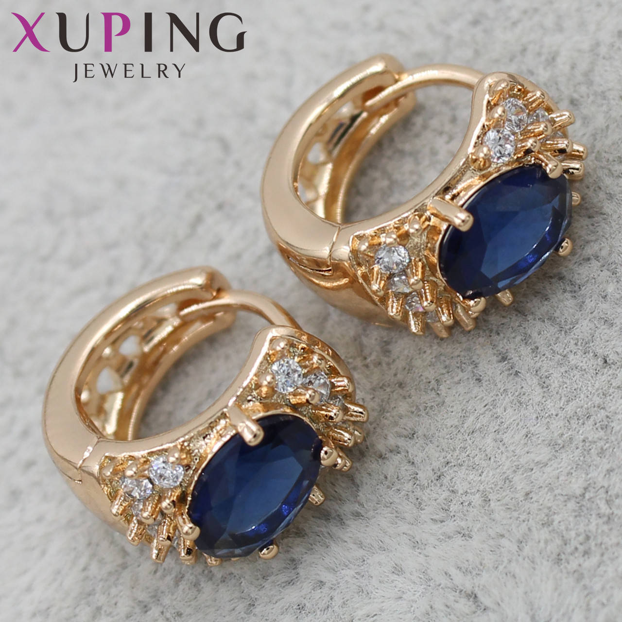 Серёжки женские медицинское золото Xuping Jewelry позолото кольца конго с синими фианитами 24K
Серёжки женские медицинское золото Xuping Jewelry позолото кольца конго с синими фианитами 24K
