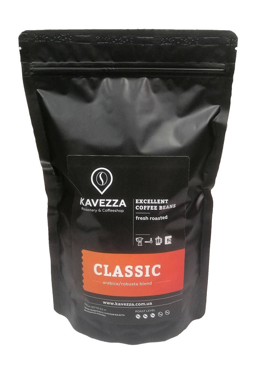 Кава в зернах CLASSIC blend, 500 г (арабіка 50% - робуста 50%) 
Кава в зернах CLASSIC blend, 500 г (арабіка 50% - робуста 50%)