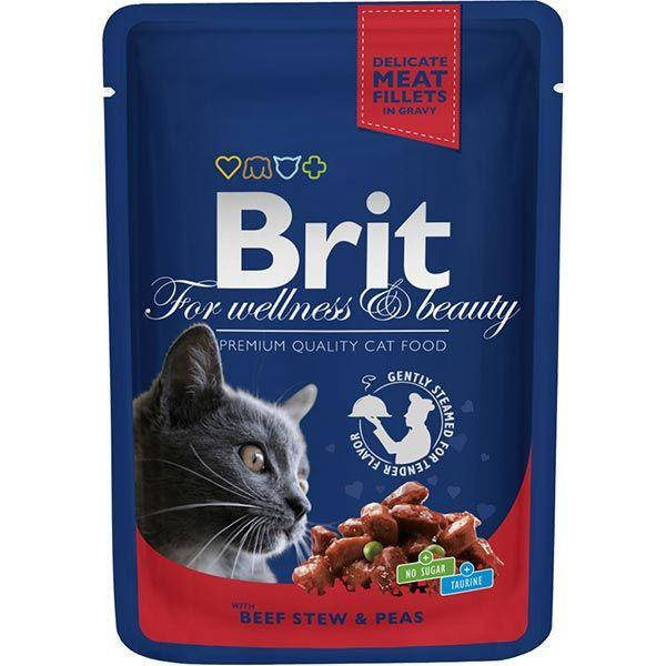 Влажный корм для котов Brit Premium Cat pouch пауч тушеная говядина и горошек 100 гр
Влажный корм для котов Brit Premium Cat pouch пауч тушеная говядина и горошек 100 гр