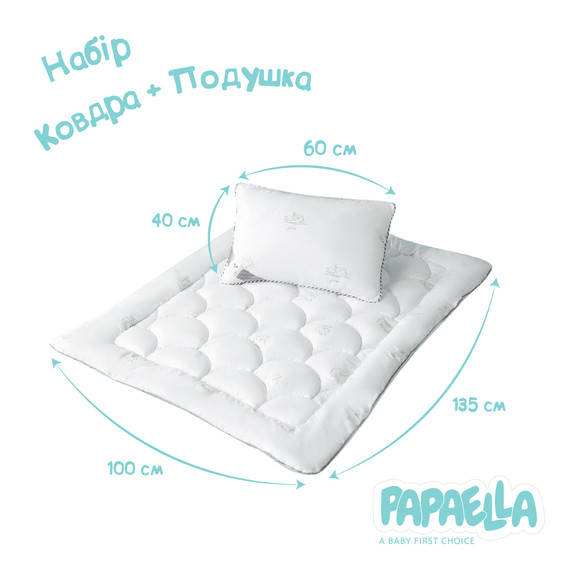Детский набор в кроватку SUPER SOFT: одеяло 100х135 + подушка 40х60 PAPAELLA Ideia, Белый
Детский набор в кроватку SUPER SOFT: одеяло 100х135 + подушка 40х60 PAPAELLA Ideia, Белый