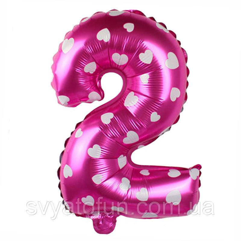 Фольгированный шар цифра 2 розовый в сердечки Китай
Фольгированный шар цифра 2 розовый в сердечки Китай