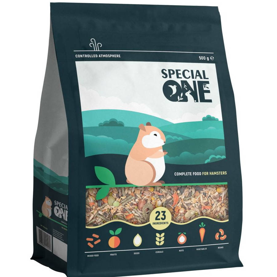 Полнорационный корм Special One для хомяков 500г
Полнорационный корм Special One для хомяков 500г