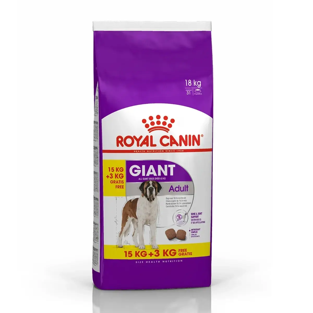 15+3 кг! Royal Canin Giant Adult для взрослых собак очень крупных размеров старше 18мес
15+3 кг! Royal Canin Giant Adult для взрослых собак очень крупных размеров старше 18мес