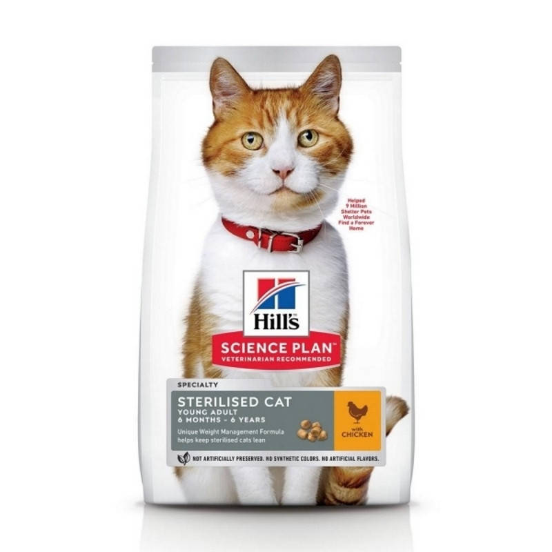 Hills (Хиллс) Science Plan Young Adult Sterilised Cat корм для кошек с курицей, 0,3кг
Hills (Хиллс) Science Plan Young Adult Sterilised Cat корм для кошек с курицей, 0,3кг