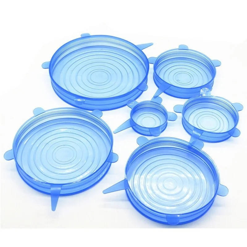 Силиконовые крышки универсальные Super stretch silicone lids 6шт многоразовые крышки для хранения, Синий
Силиконовые крышки универсальные Super stretch silicone lids 6шт многоразовые крышки для хранения, Синий