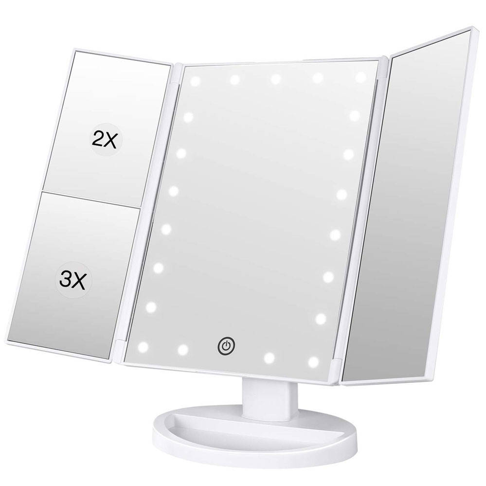 Косметическое зеркало с Led подстветкой для макияжа настольное тройное 22 светодиода Folding mirror
Косметическое зеркало с Led подстветкой для макияжа настольное тройное 22 светодиода Folding mirror