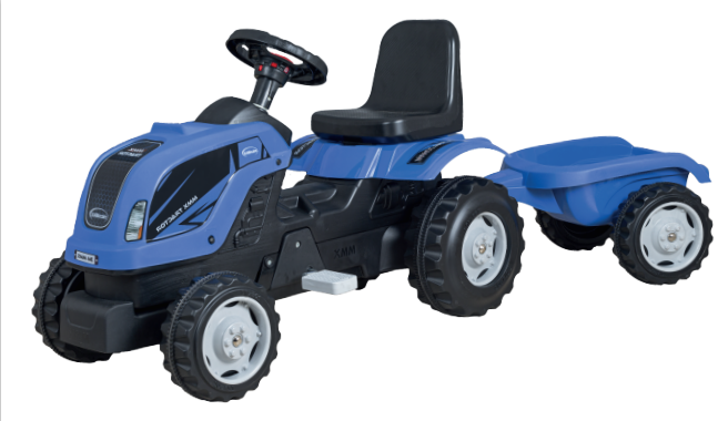 Детский трактор на педалях MMX MICROMAX (01-012) с прицепом голубой 
Детский трактор на педалях MMX MICROMAX (01-012) с прицепом голубой