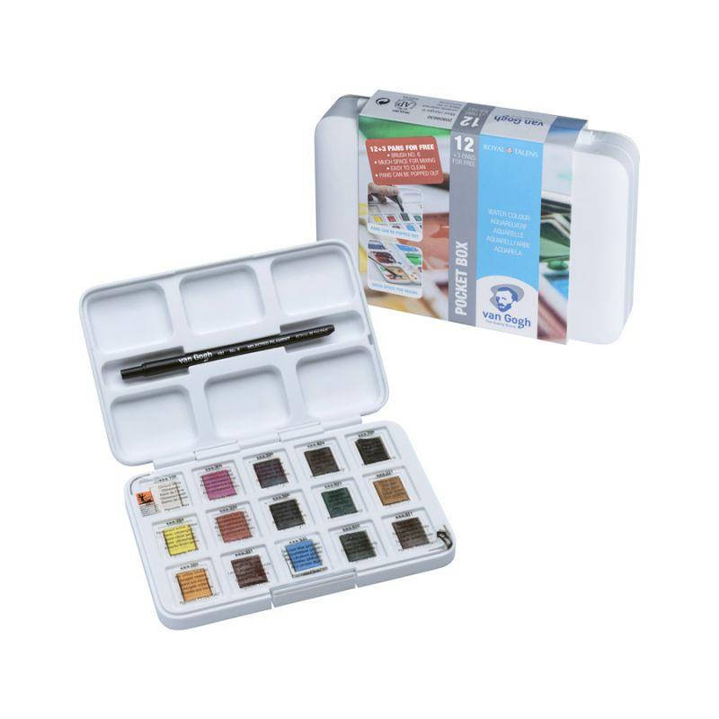 Набор акварельных красок VAN GOGH, Pocket box, 12 кювет+3 БЕСПЛАТНО, Royal Talens
Набор акварельных красок VAN GOGH, Pocket box, 12 кювет+3 БЕСПЛАТНО, Royal Talens