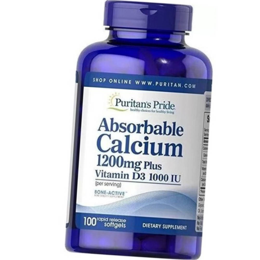 Кальций с витамином Д3 Puritan's Pride Absorbable Calcium 1200 mg Plus Vitamin D3 25 mcg 100 гел капс
Кальций с витамином Д3 Puritan's Pride Absorbable Calcium 1200 mg Plus Vitamin D3 25 mcg 100 гел капс