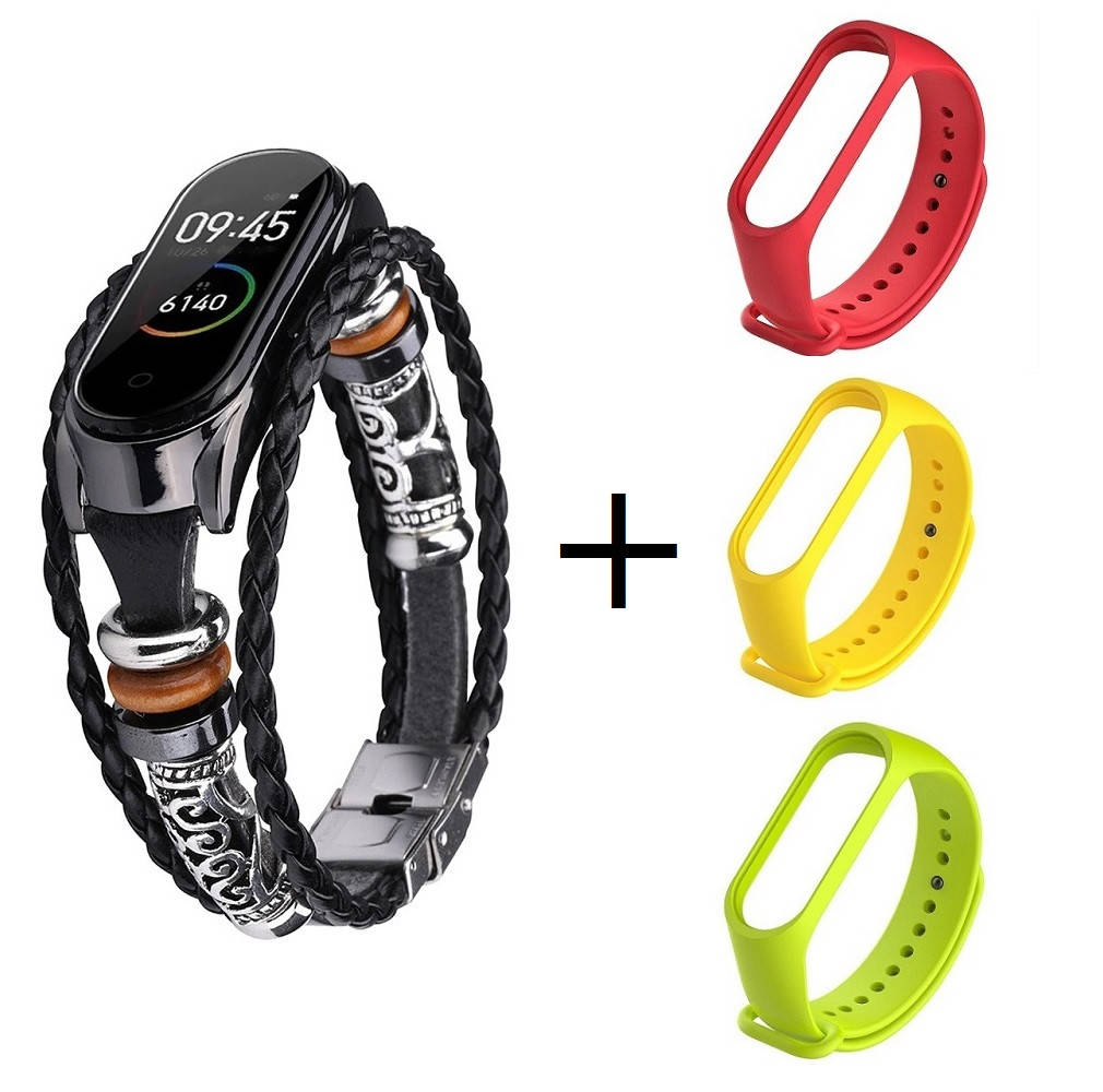 Ремешок винтажный для фитнес-браслета Xiaomi Mi Band 5 и 6 Type A Black + 3 цветных ремешка
Ремешок винтажный для фитнес-браслета Xiaomi Mi Band 5 и 6 Type A Black + 3 цветных ремешка