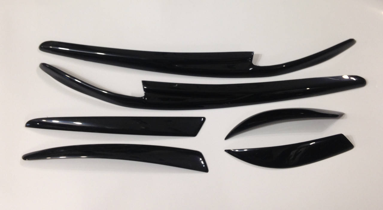 Реснички для фар Mitsubishi Lancer X комплект передние и задние, Черный 
Реснички для фар Mitsubishi Lancer X комплект передние и задние, Черный