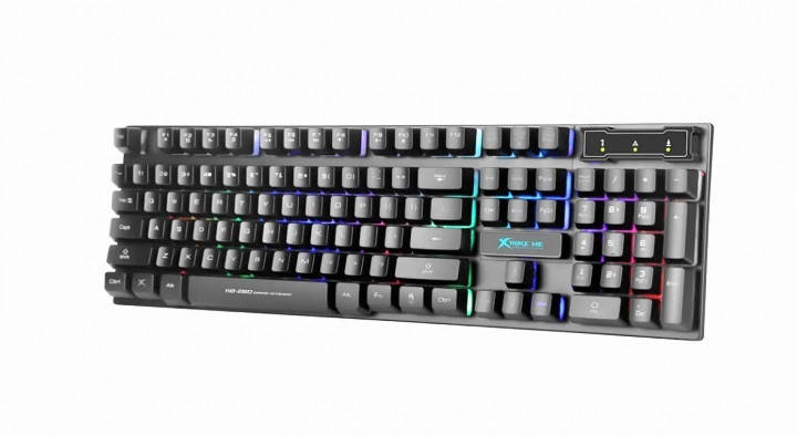 Мембранная игровая клавиатура проводная XTRIKE ME KB-280 RGB Black, Черный 
Мембранная игровая клавиатура проводная XTRIKE ME KB-280 RGB Black, Черный