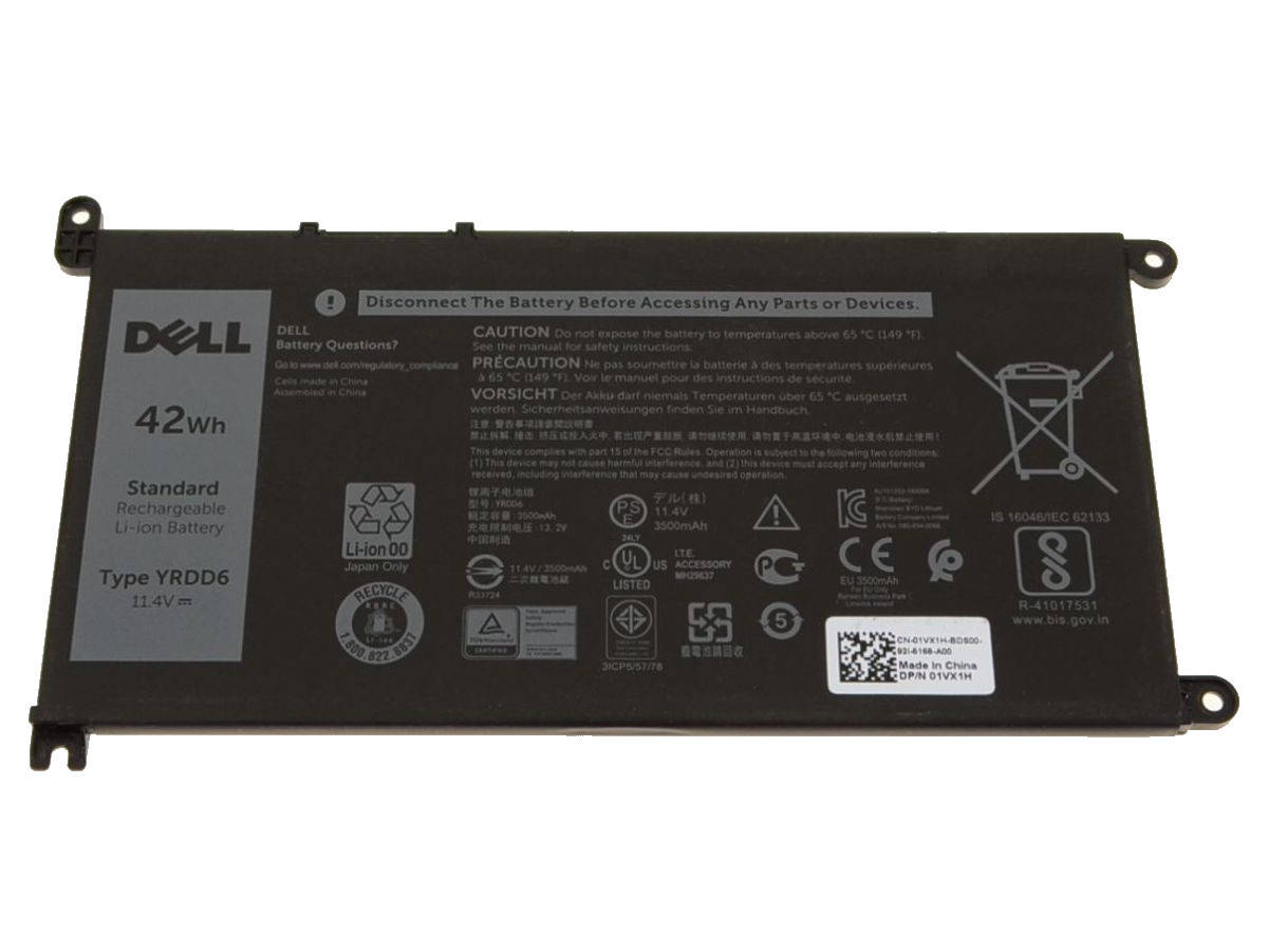 Оригинальная аккумуляторная батарея для ноутбука Dell Inspiron - YRDD6 (11.4V 42Wh 3500mAh) - Аккумулятор, АКБ, Черный
Оригинальная аккумуляторная батарея для ноутбука Dell Inspiron - YRDD6 (11.4V 42Wh 3500mAh) - Аккумулятор, АКБ, Черный