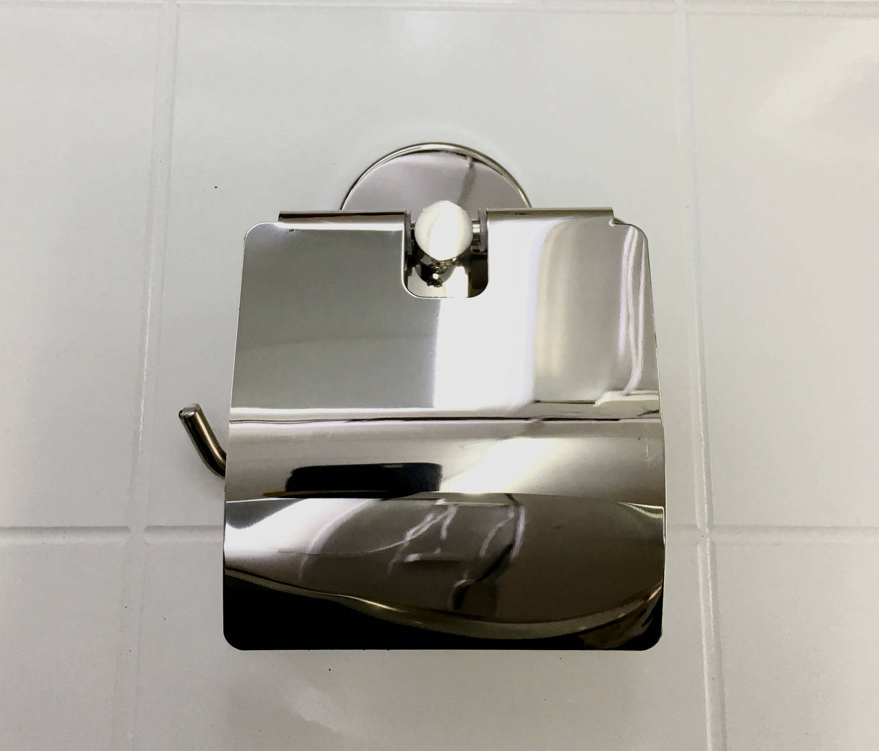 Держатель туалетной бумаги нержавейка с крышкой