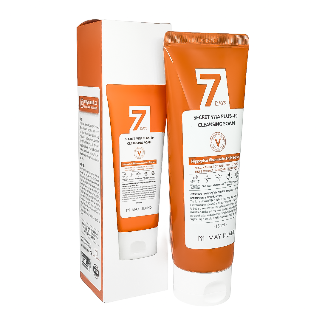 Осветляющая витаминная пенка для умывания May Island 7 Days Secret Vita Plus-10 Cleansing Foam 150 мл
Осветляющая витаминная пенка для умывания May Island 7 Days Secret Vita Plus-10 Cleansing Foam 150 мл