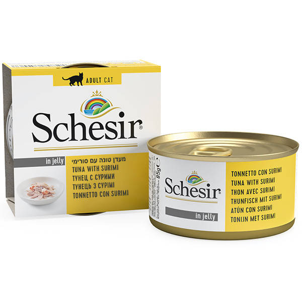 Schesir Cat Tuna Surimi ШЕЗИР ТУНЕЦ С СУРИМИ в желе натуральные консервы для котов, влажный корм, банка - 85 г
Schesir Cat Tuna Surimi ШЕЗИР ТУНЕЦ С СУРИМИ в желе натуральные консервы для котов, влажный корм, банка - 85 г