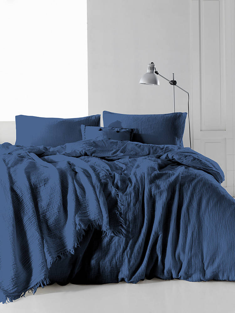 Комплект постельного белья Muslin SoundSleep Dark Blue Двуспальный евро комплект, Синий
Комплект постельного белья Muslin SoundSleep Dark Blue Двуспальный евро комплект, Синий