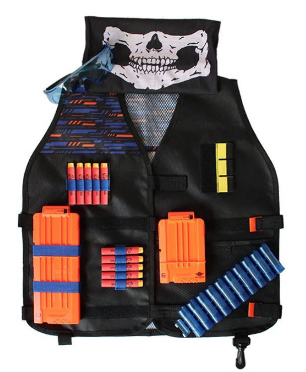 Боевой набор для игр с оружием Nerf жилет бафф очки 20 пуль пластиковый напульсник 2 магазина SKL14-292305
Боевой набор для игр с оружием Nerf жилет бафф очки 20 пуль пластиковый напульсник 2 магазина SKL14-292305