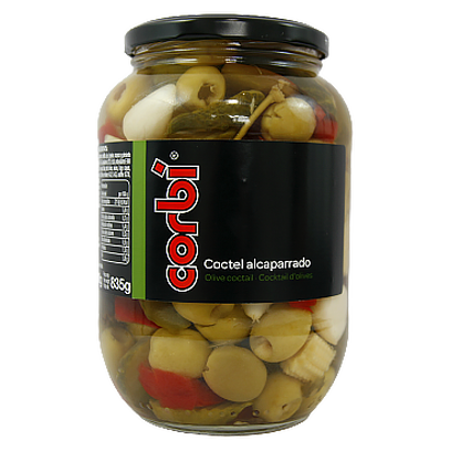 Оливки коктейль Корбі з перцем та огірками без кісточки Corbi 835g 6шт/ящ (Код : 00-00006203)
Оливки коктейль Корбі з перцем та огірками без кісточки Corbi 835g 6шт/ящ (Код : 00-00006203)