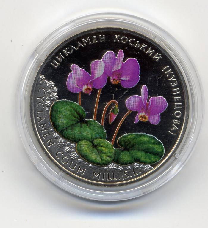 2 гривны 2014 Украина - Цикламен косский (Кузнецова) 
2 гривны 2014 Украина - Цикламен косский (Кузнецова)