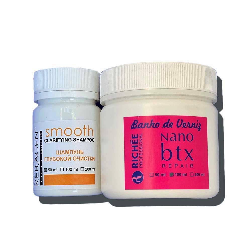 Richée Banho de Verniz Nano Btx Набор ботекс-глянец для волос 50/100 мл
Richée Banho de Verniz Nano Btx Набор ботекс-глянец для волос 50/100 мл