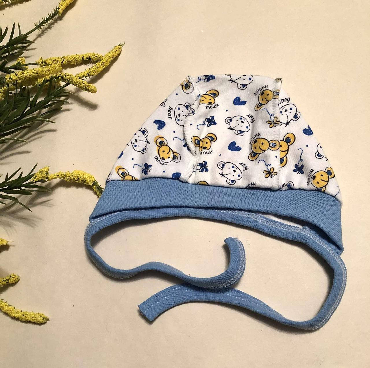 Чепчик на зав'язку, інтерлок, 74 розмір
Чепчик на зав'язку, інтерлок, 74 розмір