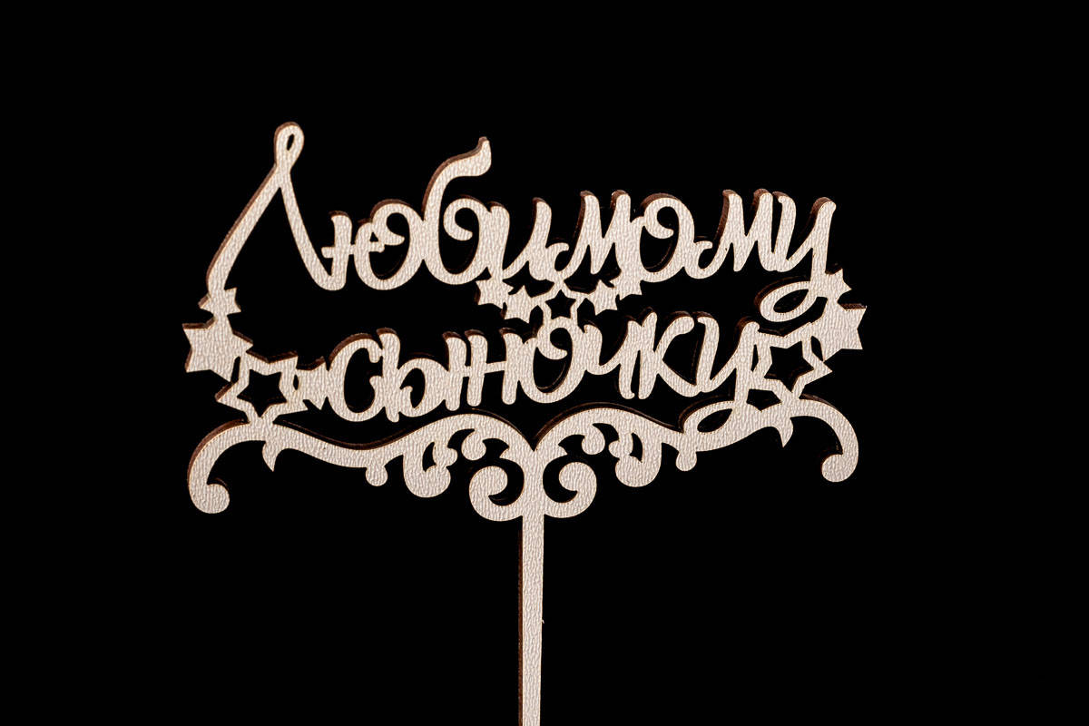 Топер, декор для кондитерських виробів Любимому сыночку 2
Топер, декор для кондитерських виробів Любимому сыночку 2