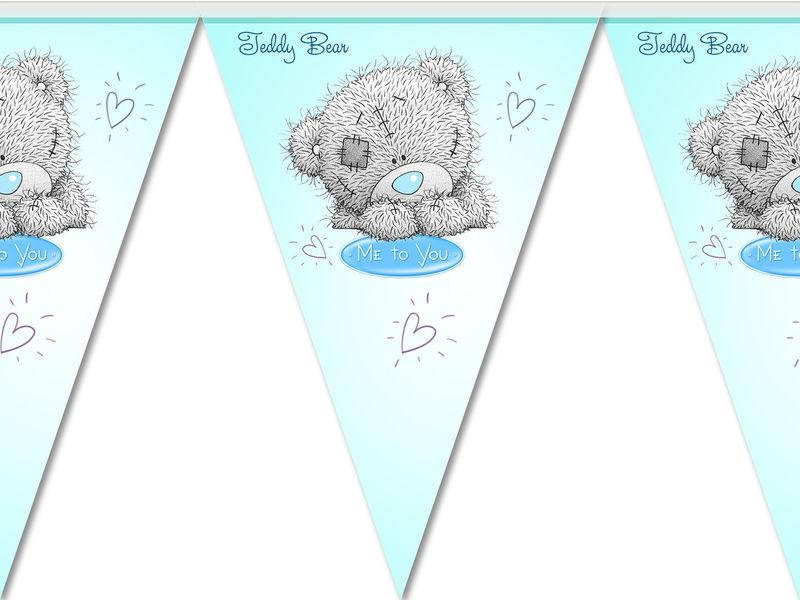 Гирлянда Мишка Тедди флажки -вымпелы 2м 
Гирлянда Мишка Тедди флажки -вымпелы 2м