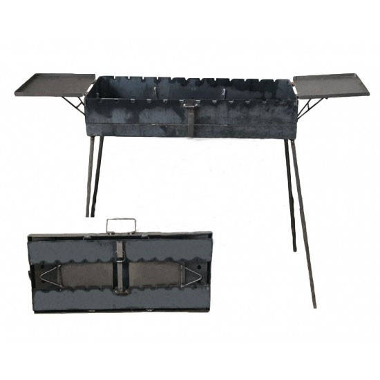 Мангал - чемодан 3 мм на 12 шампуров со столиком \ Складной мангал на 12 шампуров