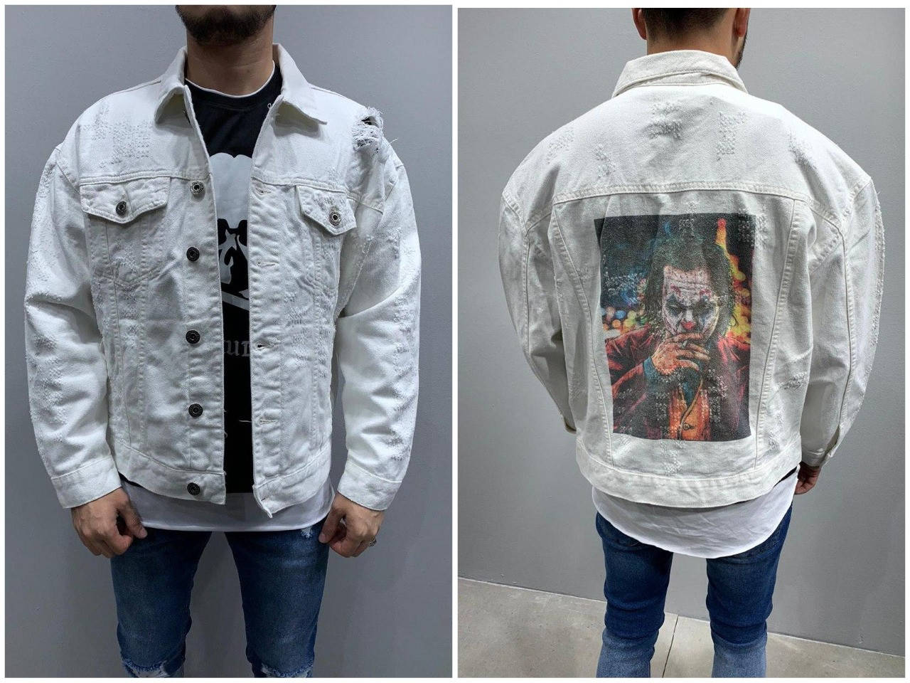 Джинсовая белая куртка мужская оверсайз с принтом joker ЛЮКС Турция S M L XL / Мужская белая джинсовка M
Джинсовая белая куртка мужская оверсайз с принтом joker ЛЮКС Турция S M L XL / Мужская белая джинсовка M
