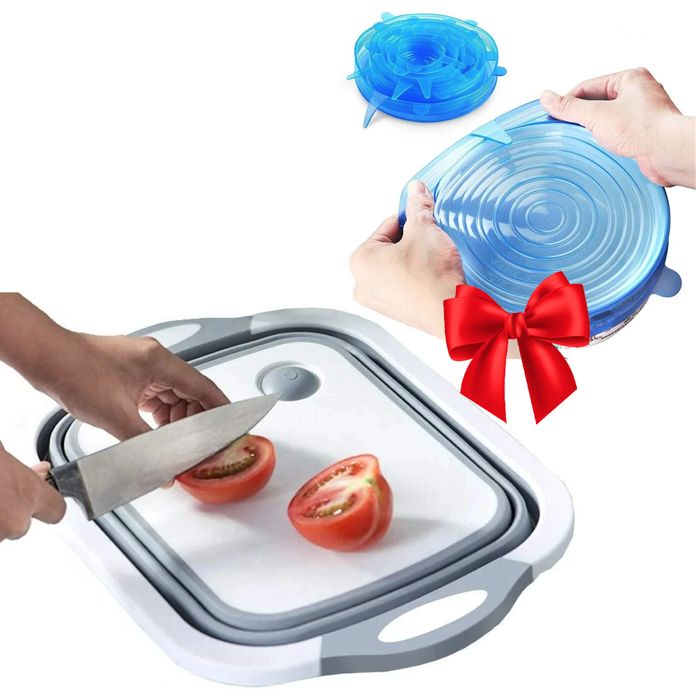 Складная доска разделочная Chopping Board 2 в 1 + Подарок Силиконовые кухонные крышки 6 шт.
Складная доска разделочная Chopping Board 2 в 1 + Подарок Силиконовые кухонные крышки 6 шт.