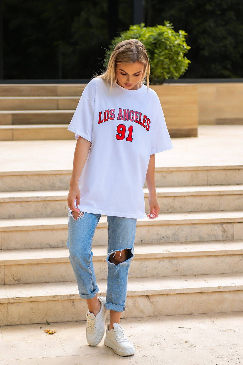 Футболка женская турецкий трикотаж кулир *LOS ANGELES* oversize 42-44-46;48-50-52 "BONJOUR" от поставщика, Белый
Футболка женская турецкий трикотаж кулир *LOS ANGELES* oversize 42-44-46;48-50-52 "BONJOUR" от поставщика, Белый