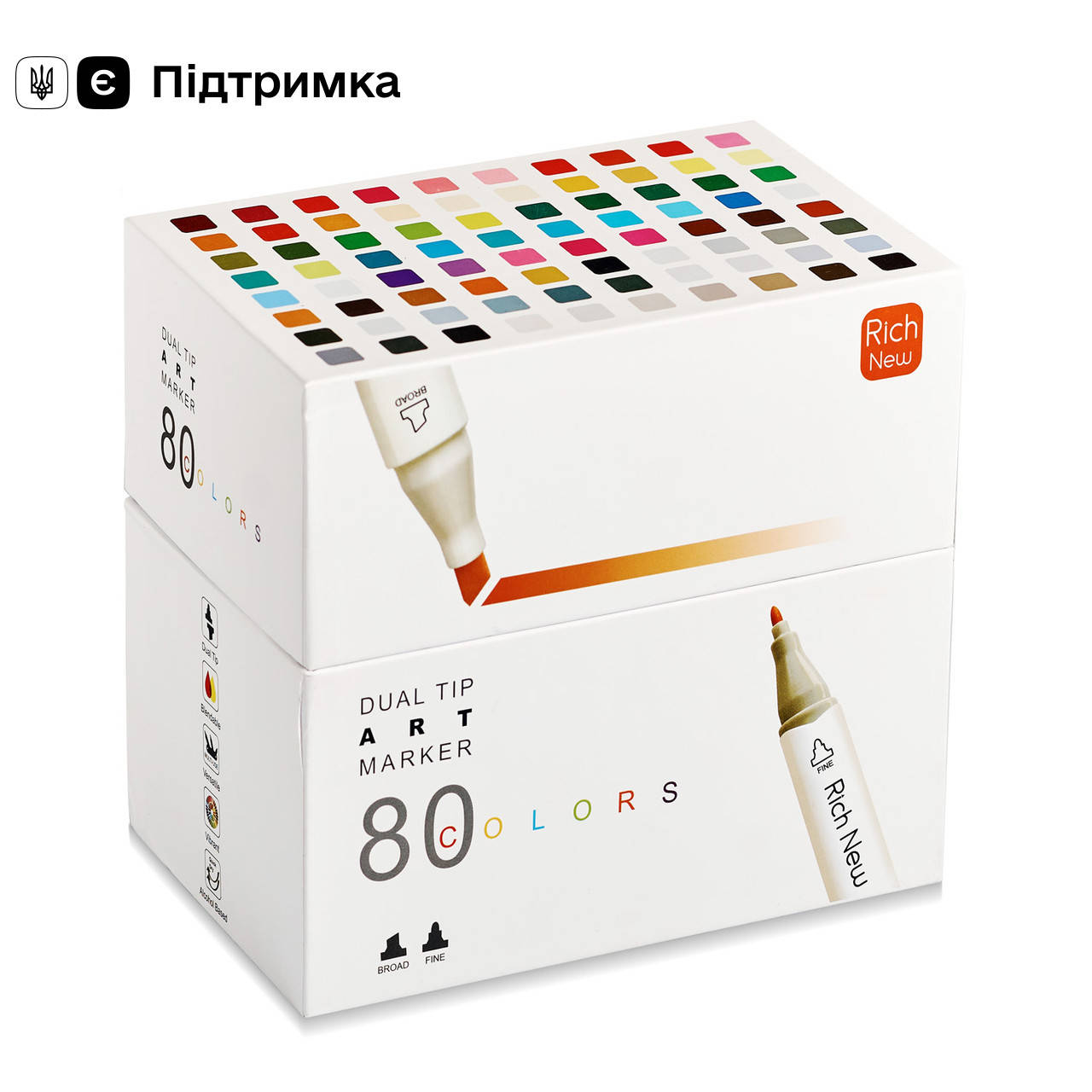 Профессиональные маркеры 80 штук Rich New для скетчинга на спиртовой основе, Набор фломастеров для художников
Профессиональные маркеры 80 штук Rich New для скетчинга на спиртовой основе, Набор фломастеров для художников