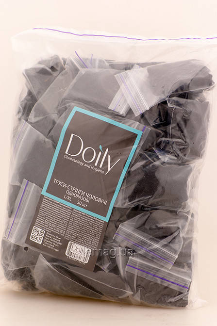 Doily Трусы-стринги мужские, размер L/XL, упаковка 50 шт., Черный