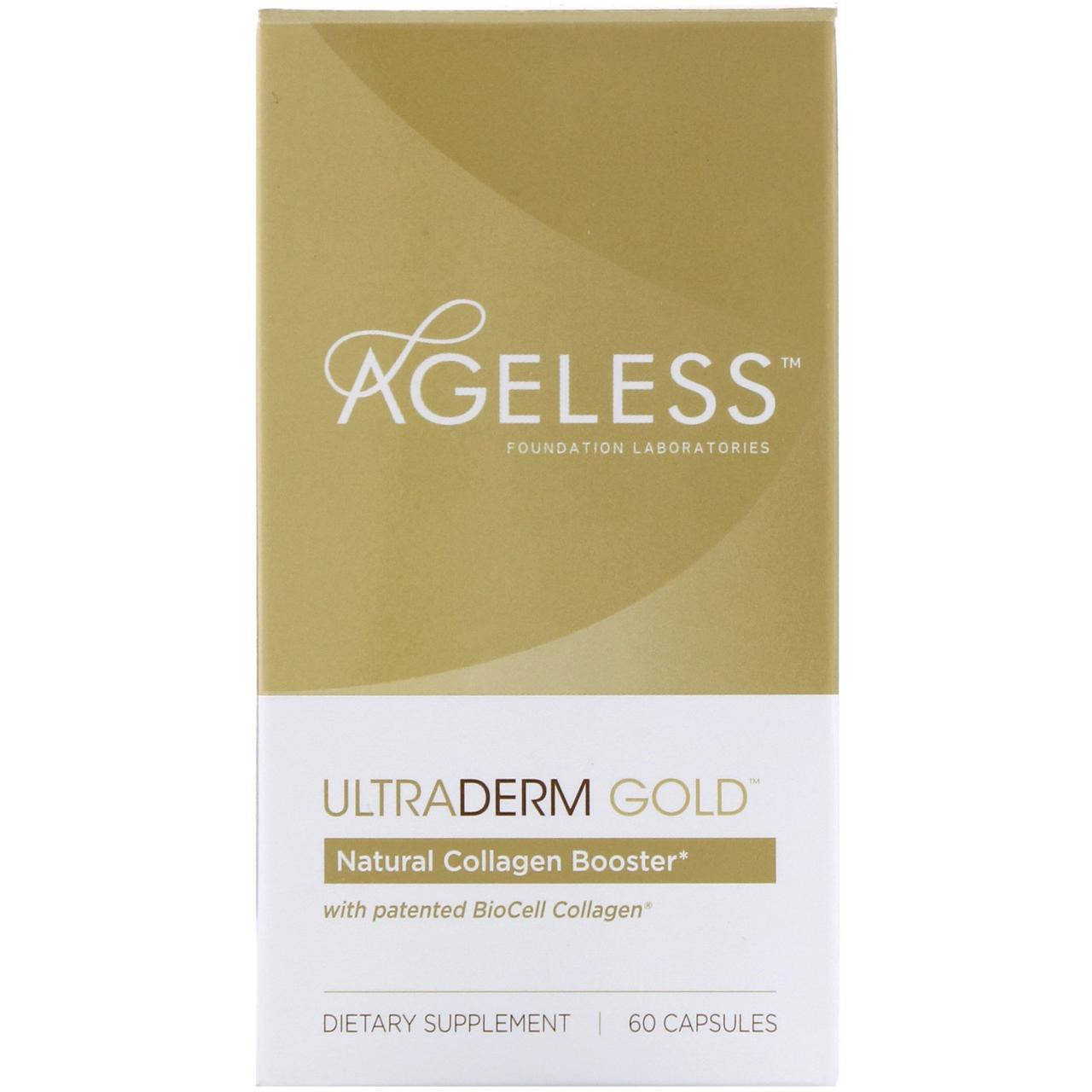 Ageless Foundation Laboratories, UltraDerm Gold, натуральная коллагеновая поддержка с запатентованным,,
Ageless Foundation Laboratories, UltraDerm Gold, натуральная коллагеновая поддержка с запатентованным,,