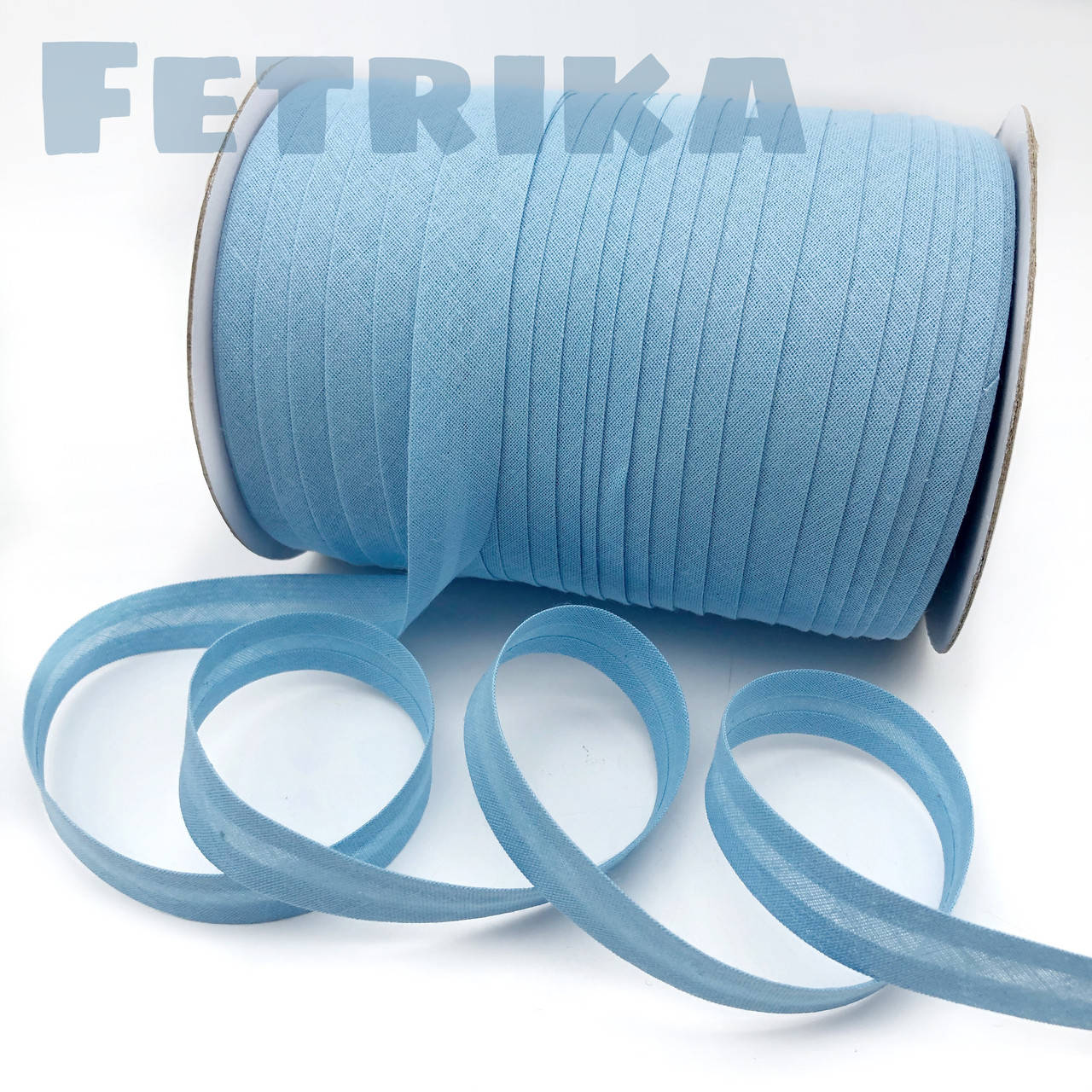 Косая-бейка хлопковая светло-голубая, 15 мм, Голубой
Косая-бейка хлопковая светло-голубая, 15 мм, Голубой