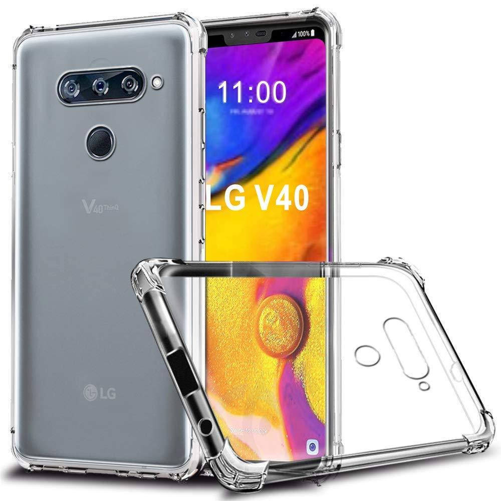 Противоударный силиконовый чехол с усиленными углами для LG V40 прозрачный 
Противоударный силиконовый чехол с усиленными углами для LG V40 прозрачный