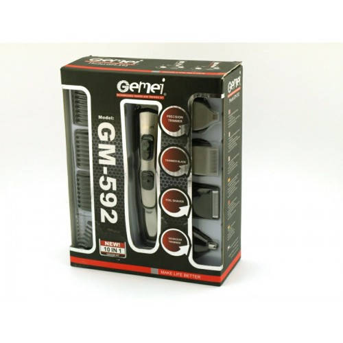 Триммер 10в1 Gemei Gm-592 (машинка для стрижки,волос,бритва, стайлер, триммер), аккумуляторный
Триммер 10в1 Gemei Gm-592 (машинка для стрижки,волос,бритва, стайлер, триммер), аккумуляторный