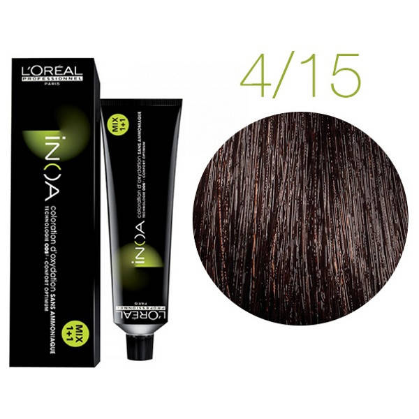 Крем-краска для волос L'Oreal Professionnel INOA 4/15 темный шатен пепельно-красный 60 мл (4708Gu)
Крем-краска для волос L'Oreal Professionnel INOA 4/15 темный шатен пепельно-красный 60 мл (4708Gu)