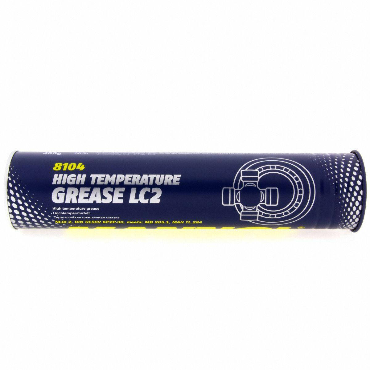 Смазка пластичная Mannol 8104 LC-2 HIGH TEMPERATURE GREASE 400г высокотемпературная синяя для подшипников
Смазка пластичная Mannol 8104 LC-2 HIGH TEMPERATURE GREASE 400г высокотемпературная синяя для подшипников