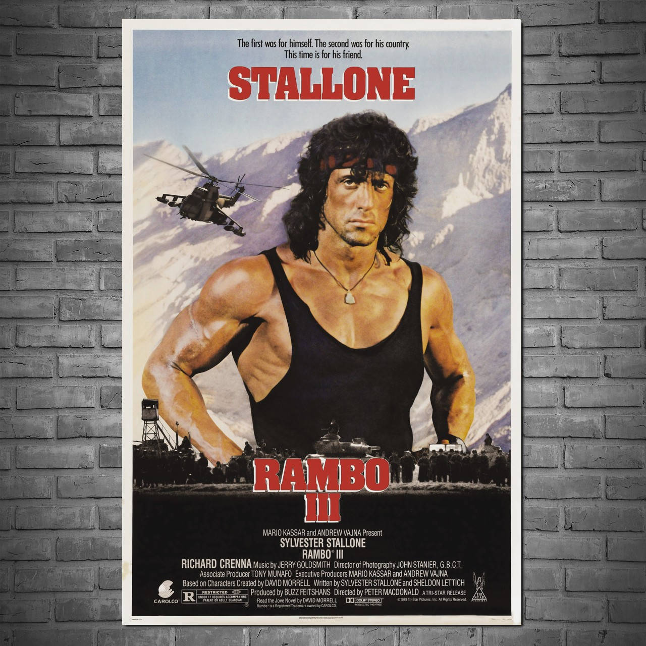 Плакат "Рэмбо 3, Сильвестр Сталлоне, Rambo 3 (1988)" (артикул 0377) 91, Глянцевая, 60
Плакат "Рэмбо 3, Сильвестр Сталлоне, Rambo 3 (1988)" (артикул 0377) 91, Глянцевая, 60